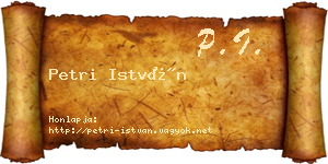 Petri István névjegykártya