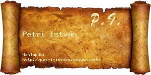 Petri István névjegykártya